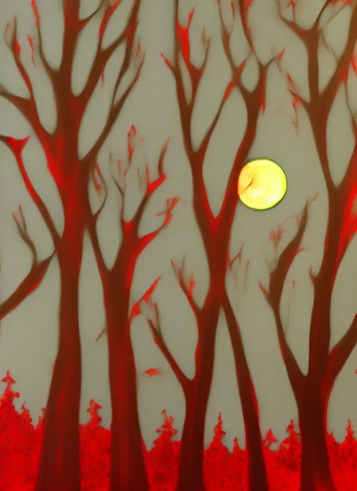 wolf moon trees red