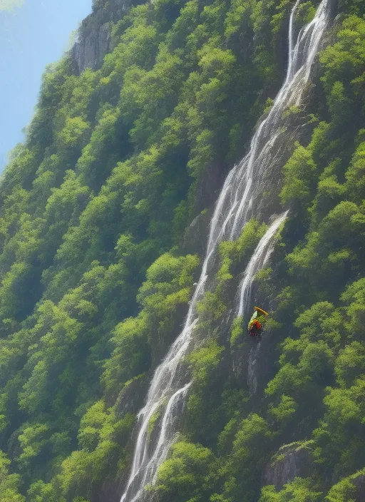Homem atravessando duas montanhas por uma corda, highlights, highlevel, big montain