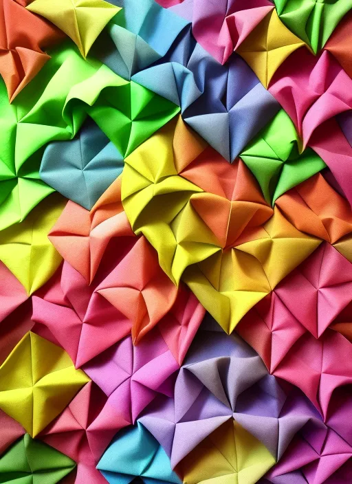 Origami tessellation rainbow cloth
