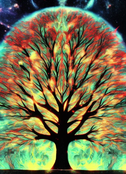 a cosmic tree of life, 8k, full HD, trippy
 -- ar 2:3 --v4