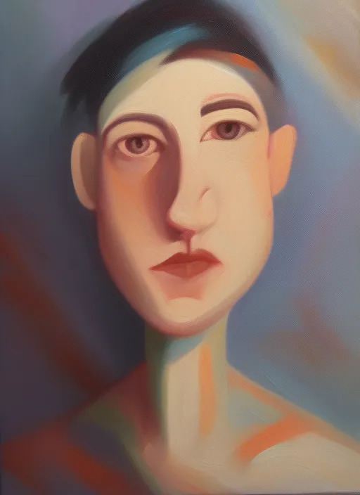 face, painted,oil, foreground