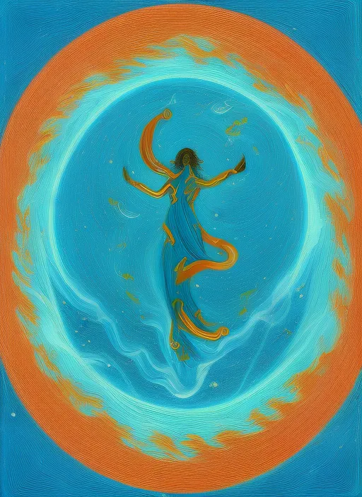 epic 3 d yemaya, caring goddess, liquid hands and feet spinning, 2 0 mm, with cerulean and white ocean water waves, melting smoothly into asymmetrical bubbles