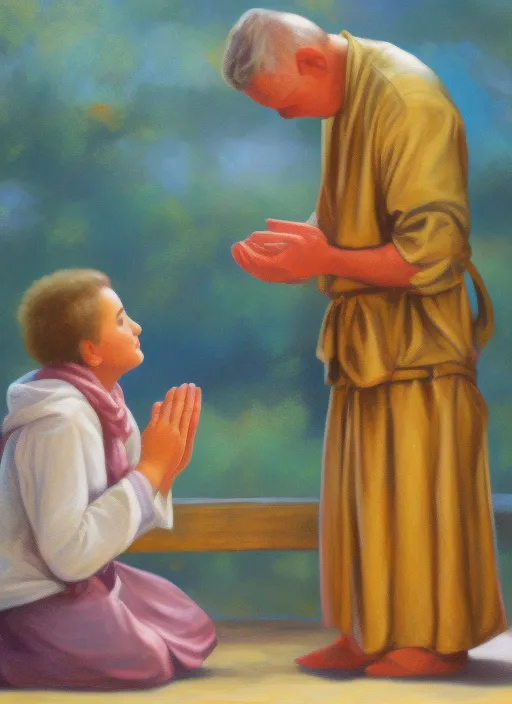praying in gratitude to God
