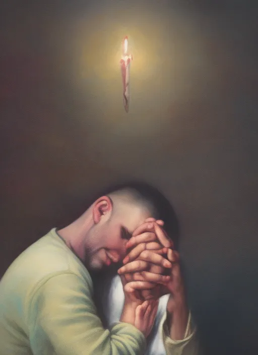 praying in gratitude to God