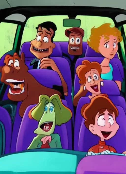 Scooby-Doo in the car monters
