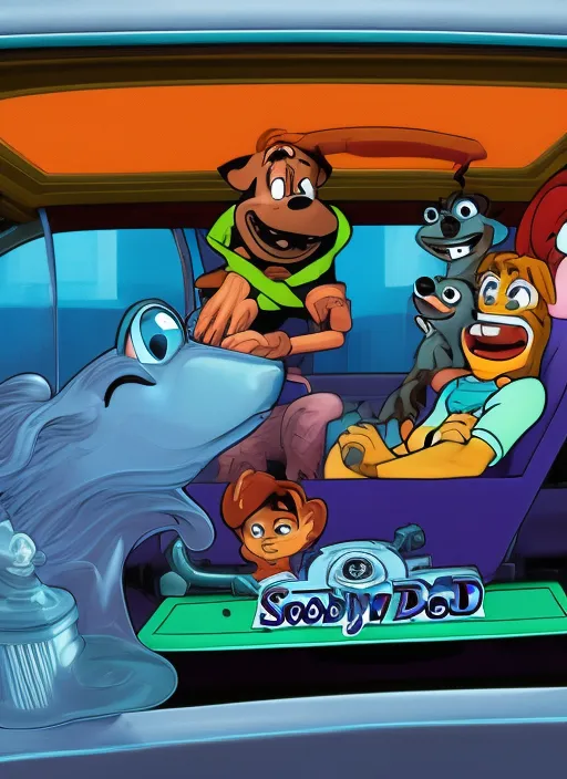 Scooby-Doo in the car machine
