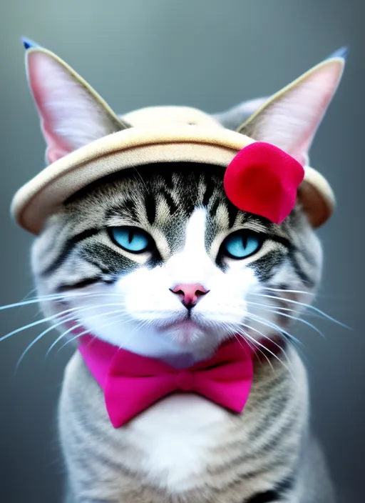 the cute cat  in hat. 