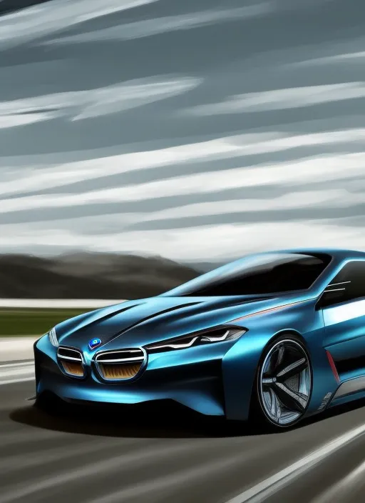 BMW concept flying car, highly detailed, digital art