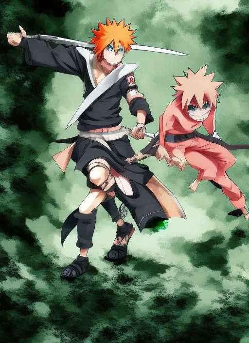 Anime with Ichigo fighting Naruto