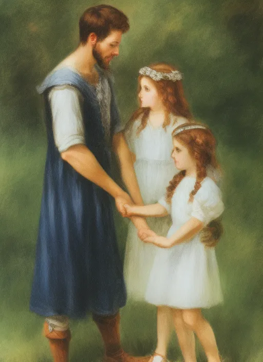 A girl holding a boy's hand 