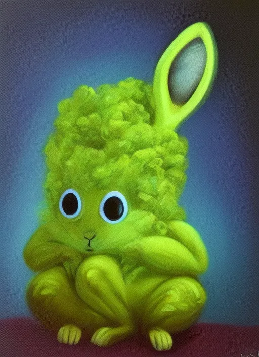 an alien in a bunny hat