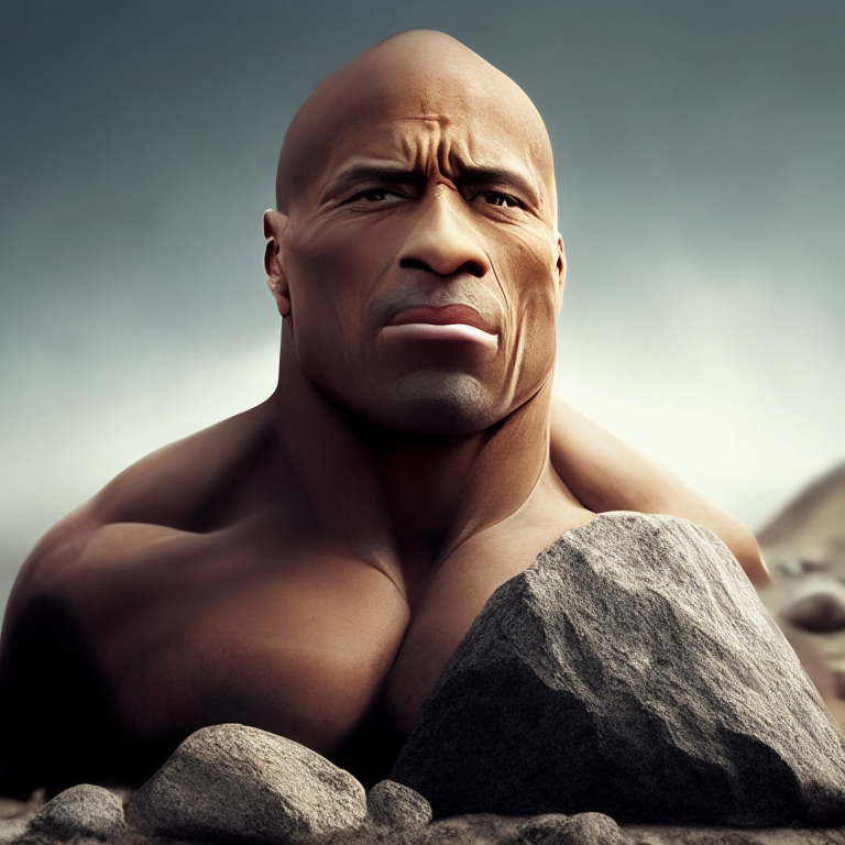 Dwayne 'the rock' Johnson as a literal rock