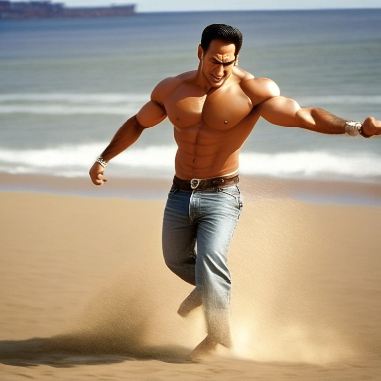 Salman Khan dancing by the seaside