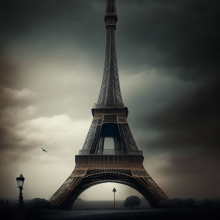 Eiffel tower with no birds