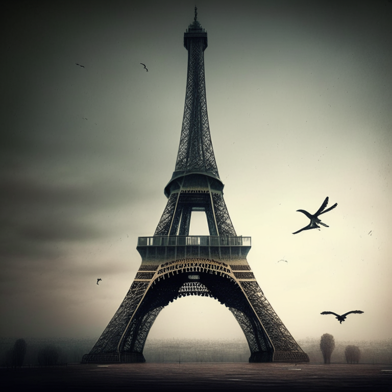 Eiffel tower with no birds