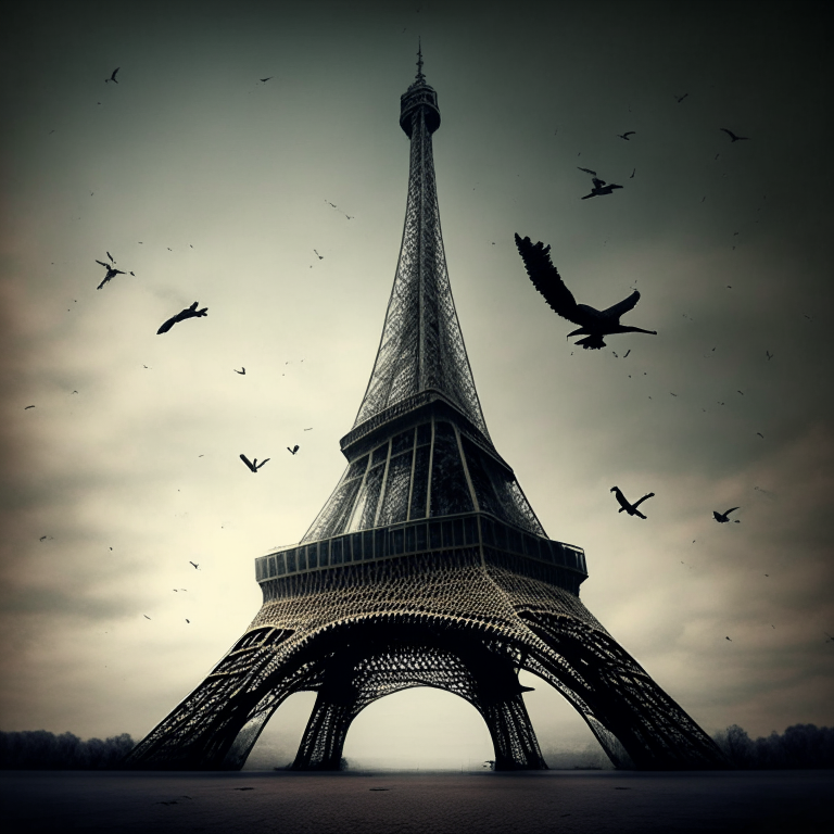 Eiffel tower with no birds