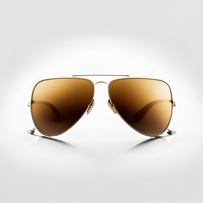 a pair of aviator sunglasses on a white background