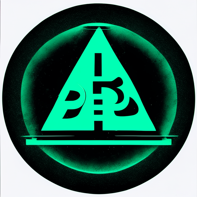 a futuristic logo with a delta and the letters 3rdpartypeople in the same color scheme as the initial image