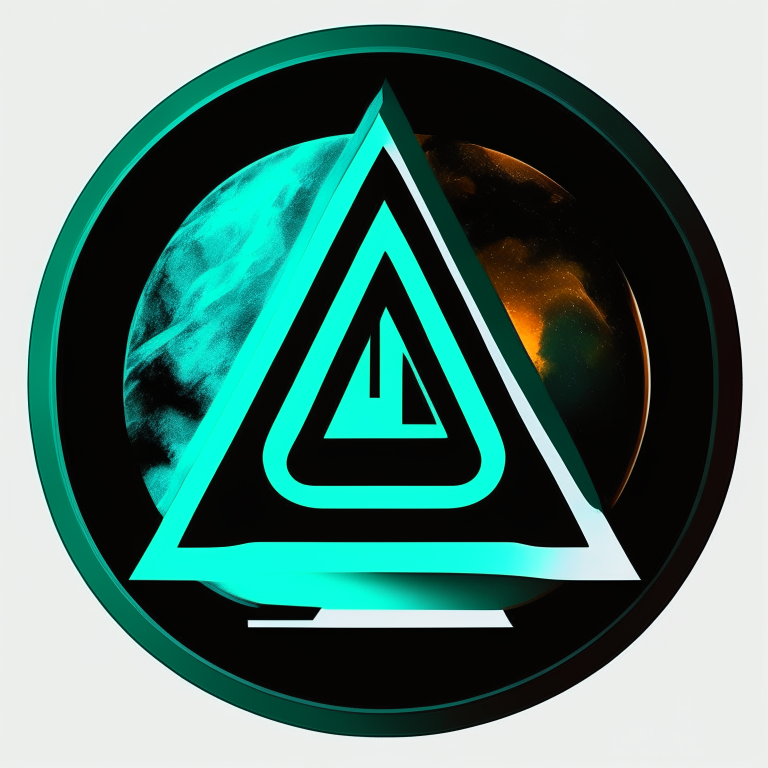 a futuristic logo with a delta and the number 3 inside of it, with the same color range as the initial image