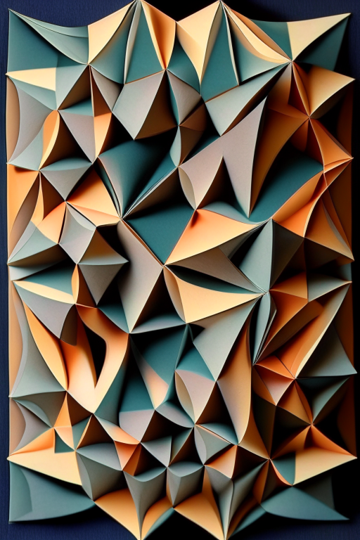 a pleated origami tessellation in portrait orientation