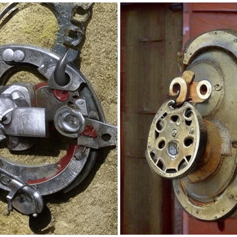 people using recycled objects made from old locks