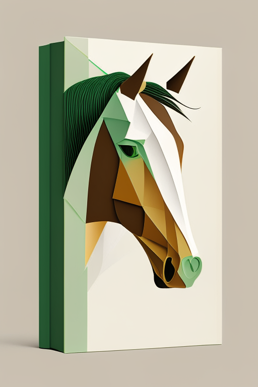 a simple and elegant book cover for a physics reference book, featuring an abstract horse head and geometric shapes in a folded paper style. The color scheme is based on brown with accents of light green, giving a bright and cheerful feel.