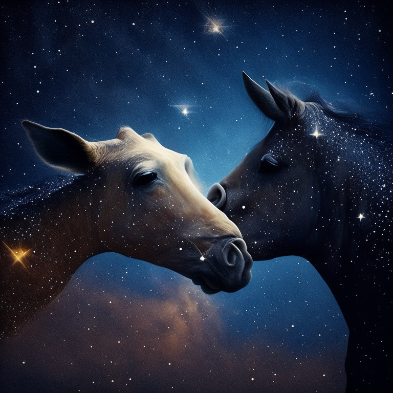 unos labios carnosos besando un cielo de estrellas