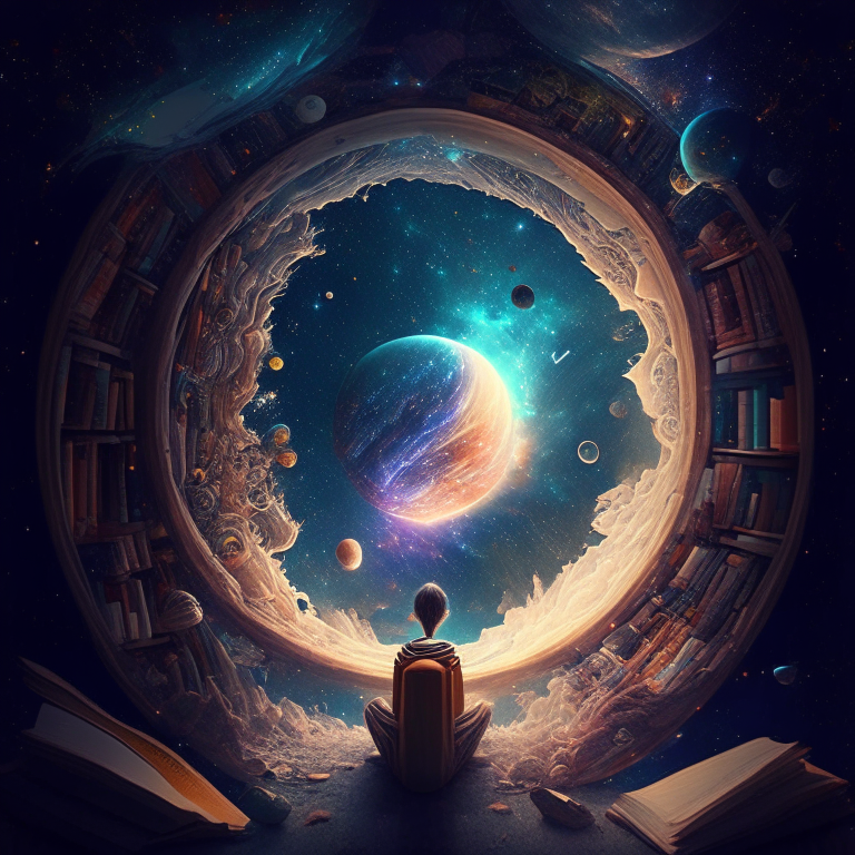 A universe of knowledge and information, with endless possibilities and opportunities waiting to be explored.