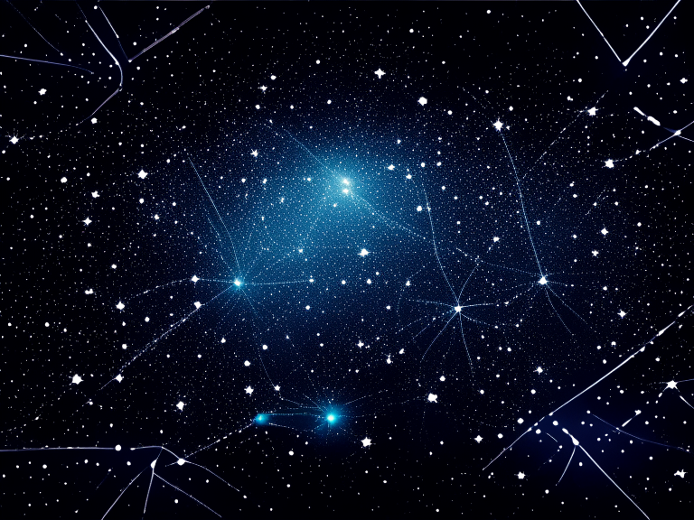 A vast ocean of data and information, with countless data points shimmering like stars in the night sky. The data points are connected by lines, forming a complex network of knowledge.