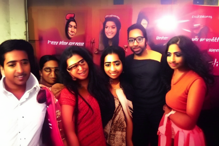 Shreya Ghoshal posing with fans in the background