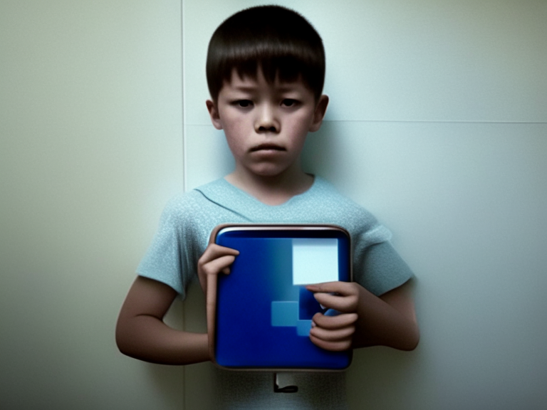 a young boy holding an iPad in the style of Wolfgang Tillmans