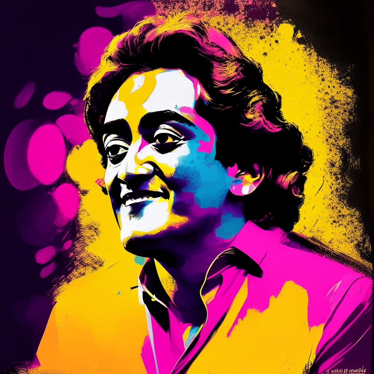 Kishore Kumar in a vibrant style