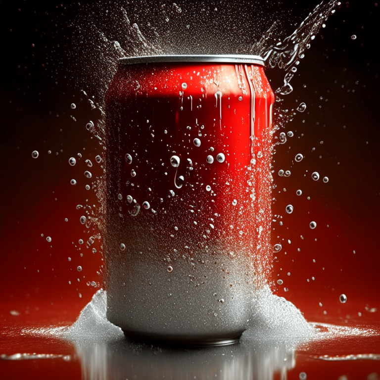 a cold, refreshing can of Coca Cola with droplets of condensation on the surface