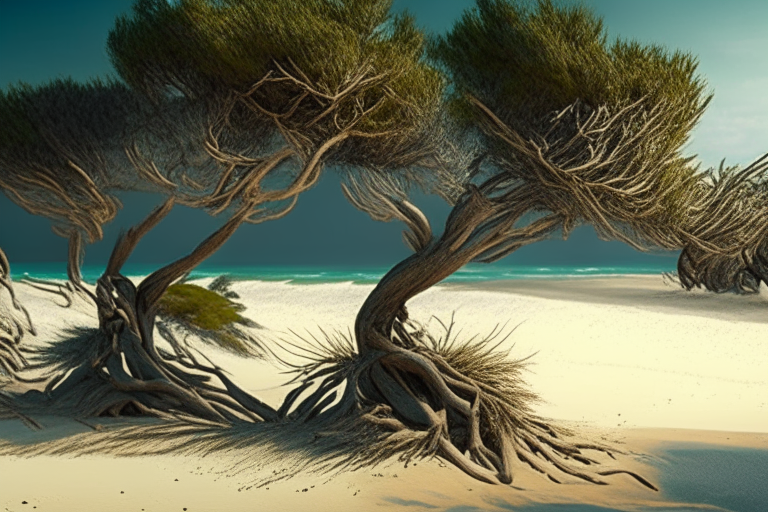 trees on the beach in high definition