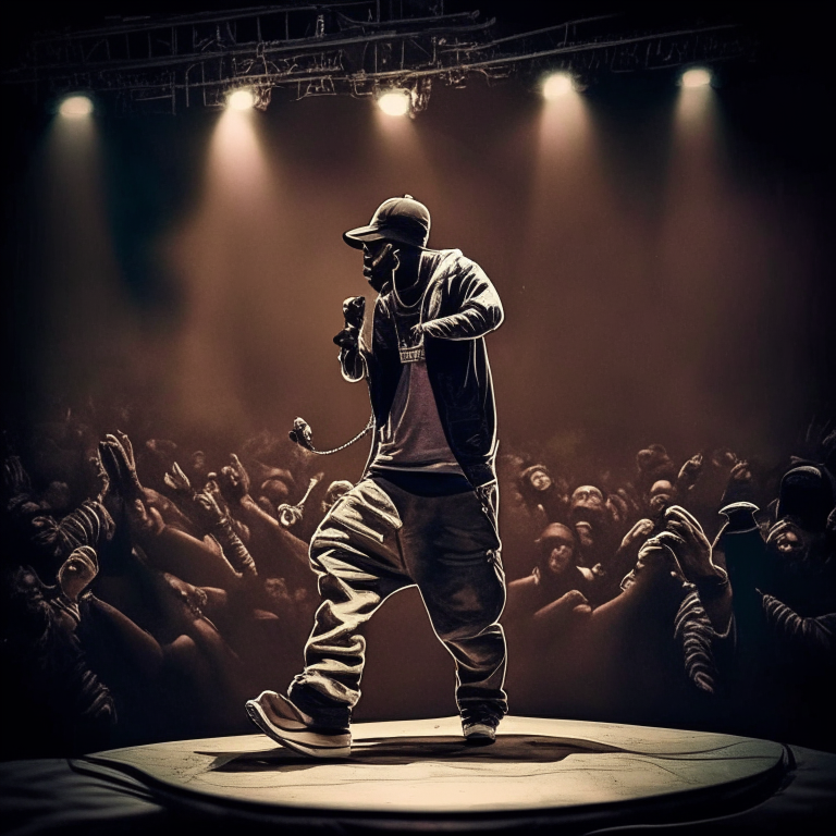 Emiway Bantai rapping on stage