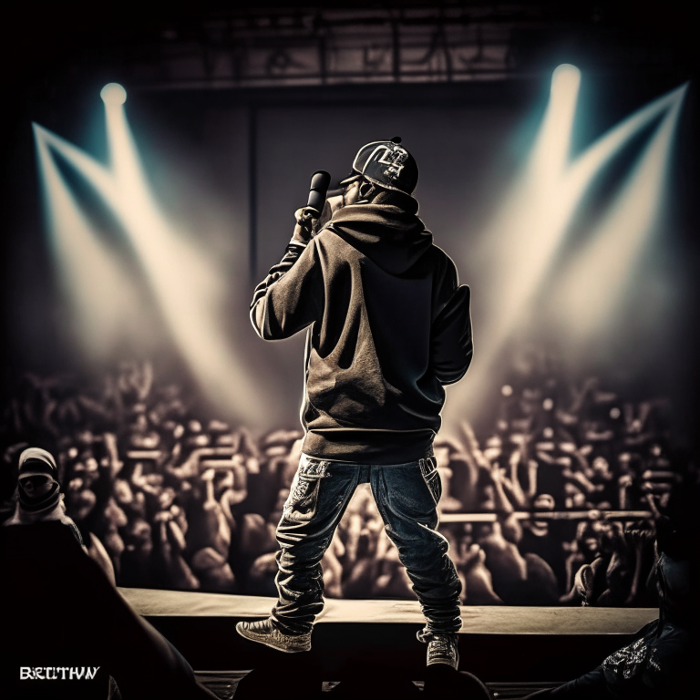 Emiway Bantai rapping on stage