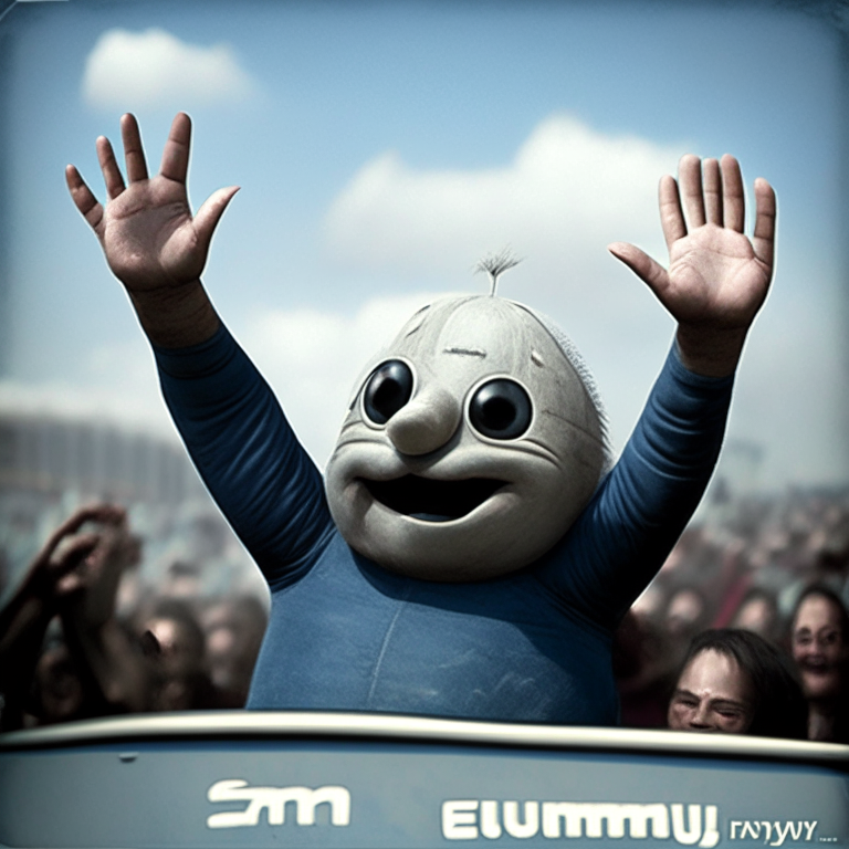 Emiway Bantai waving to his fans