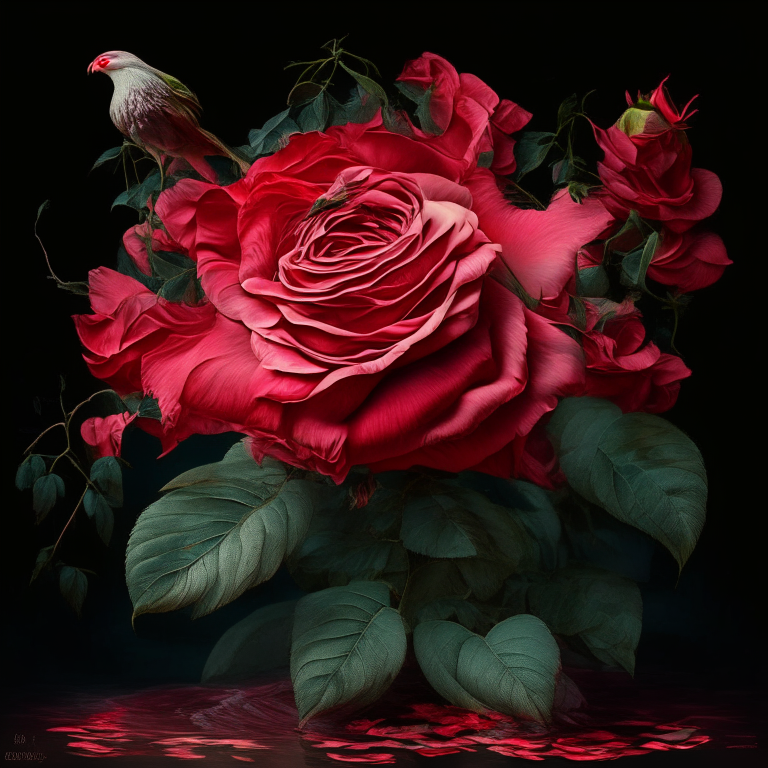 un flamenco rosa parado en un estanque rodeado de vegetación