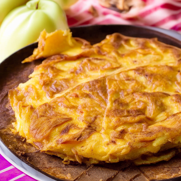 a delicious and hearty Spanish Beef and Potato Tortilla with Onion and Paprika, featuring tender chunks of beef, sliced potatoes, and caramelized onions in a fluffy and flavorful egg mixture