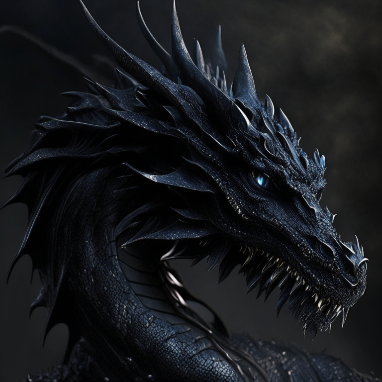 an obsidian black dragon