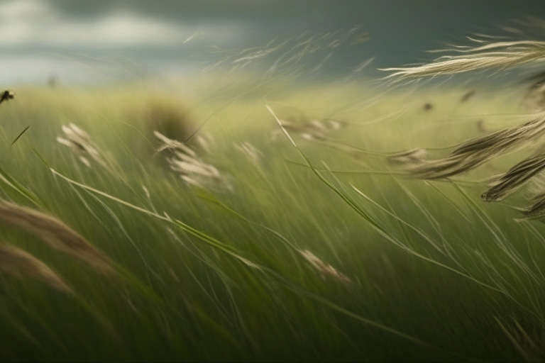 a meadow with a windy breeze