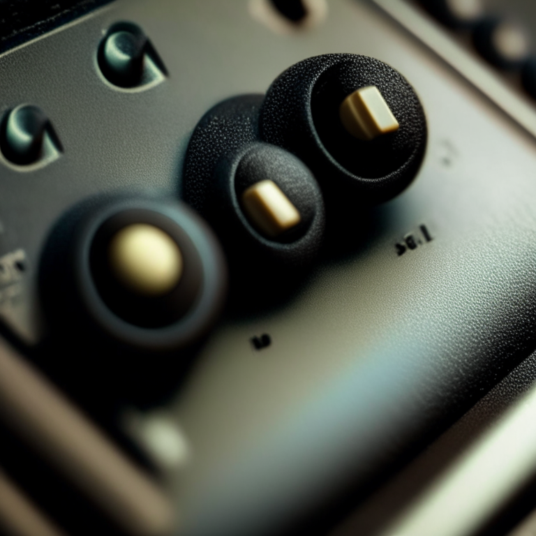 a close-up of a knob on a piece of electronic equipment