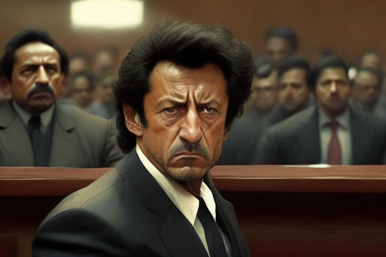 Imran Khan in court and looking angry