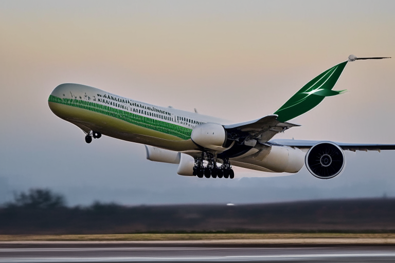 a Pakistan International Airlines Boeing 777x taking off from a runway