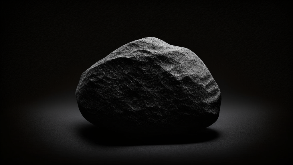 a stone on a black background