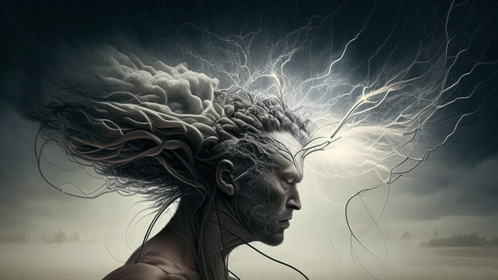 an electrical being in the likeness of man creating winds