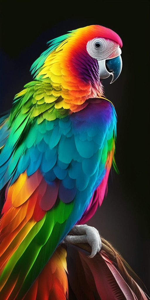 A colorful parrot with changing colors A parrot with iridescent feathers A parrot with a rainbow of colors