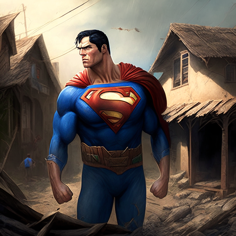 Superman in village 