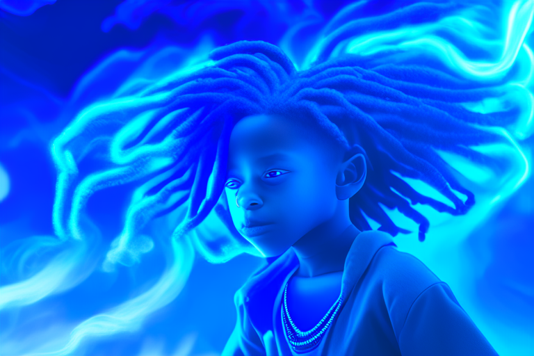 A young boy with black dread locks, psy fi, futuristic,8k ultrafine detail, cinematic 