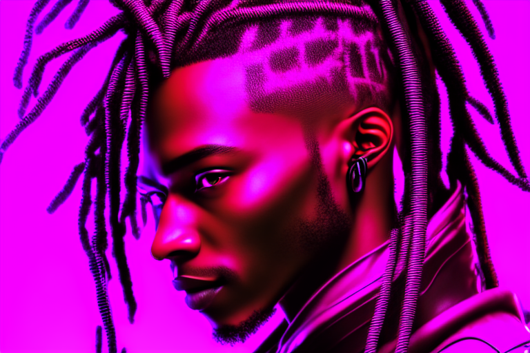 A young guy with black dread locks, sci fi, futuristic,8k ultrafine detail, cinematic